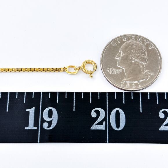 Vintage Gold-Tone Sterling Silver 925 Box Chain Necklace 20" - Picture 2 of 3